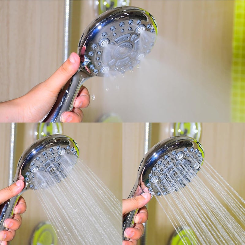 PLATINEX DB BATHWARE INDIA PRIVATE LIMITED DB Bathware LOOPY 6 Gear Multi Functional Hand Shower Set Shower Head with 15m Hose Pipe And Wall Hook Ultimate Comfort Premium Bathroom Shower ABS Chrome Finish - Image 2