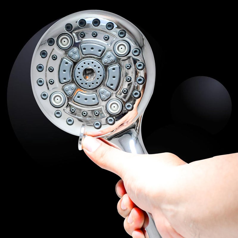 PLATINEX DB BATHWARE INDIA PRIVATE LIMITED DB Bathware LOOPY 6 Gear Multi Functional Hand Shower Set Shower Head with 15m Hose Pipe And Wall Hook Ultimate Comfort Premium Bathroom Shower ABS Chrome Finish - Image 1