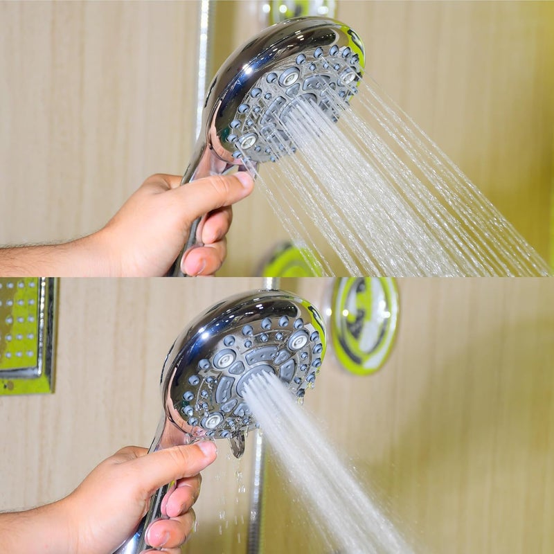 PLATINEX DB BATHWARE INDIA PRIVATE LIMITED DB Bathware LOOPY 6 Gear Multi Functional Hand Shower Set Shower Head with 15m Hose Pipe And Wall Hook Ultimate Comfort Premium Bathroom Shower ABS Chrome Finish - Image 4