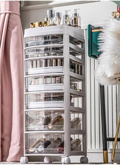 GGEROU Acrylic Clear Makeup Organizer and Storage Stackable Extra Large Skin Care Cosmetic Display Case with Pulley Makeup Accessories Beauty Skincare Product Organizer  - Image 1