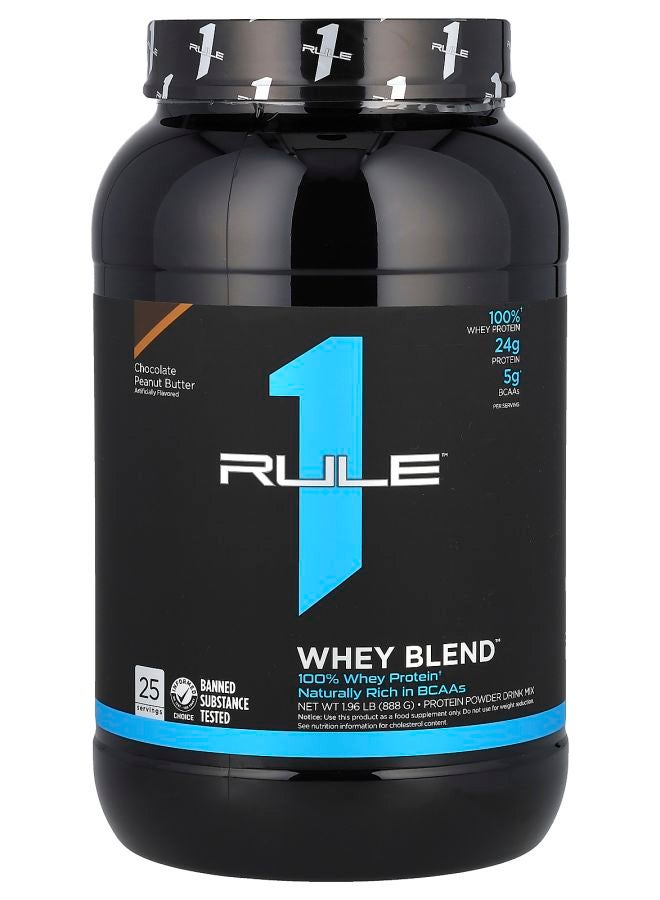 Rule One Proteins Whey Blend Protein Powder Drink Mix Chocolate Peanut Butter 1.96 lb (888 g) - Image 1