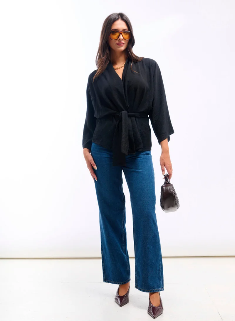 نيدز نو ليبل Black Soft Belted Jacket