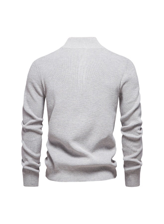 BIRD Autumn Cotton Zipper Cardigans for Men Fashion Casual Social Men Sweaters High Collar Warm Winter Knitted Sweater Men - Image 2