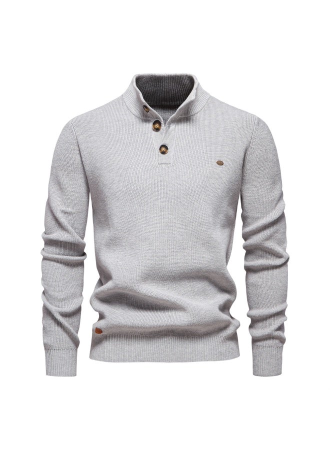 BIRD Autumn Cotton Zipper Cardigans for Men Fashion Casual Social Men Sweaters High Collar Warm Winter Knitted Sweater Men - Image 1