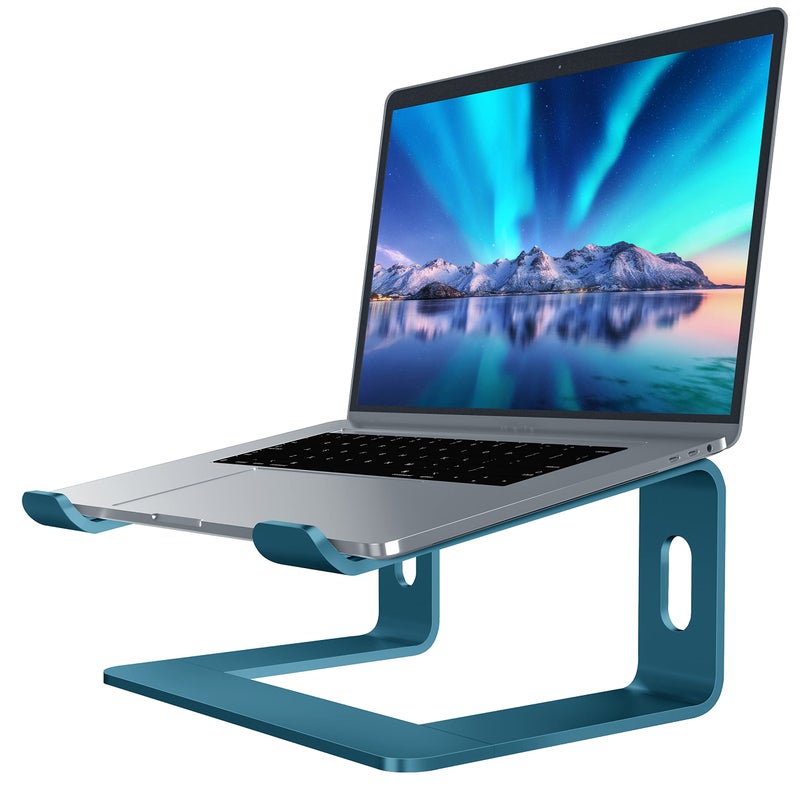 SOUNDANCE Laptop Stand Aluminum Computer Riser Ergonomic Laptops Elevator for Desk Metal Holder Compatible with 10 to 156 Inches Notebook Computer Navy Blue - Image 2