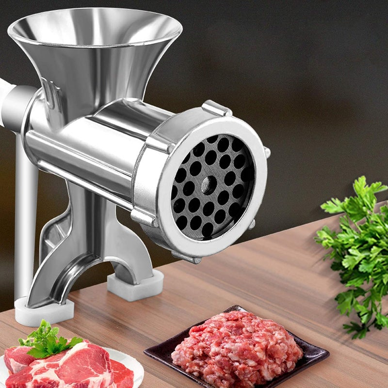Manual Meat Grinder Household Sausage Maker, Solid Aluminum Alloy Hand Crank Meat Grinding Kit, Household Pork Mincer Sausage Maker Sausage Stuffer Funnel DIY Beef Burger - Image 4