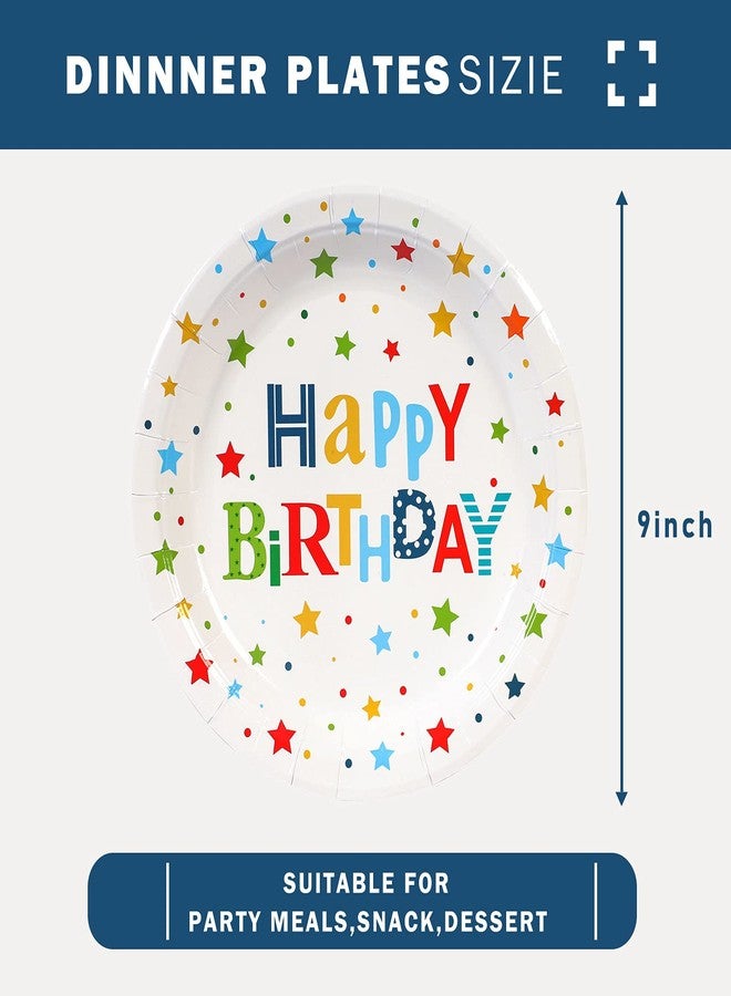 CENLBJ Happy Birthday Party Plates, 9inch-50pcs, Birthday Party Paper Plates, for Decorations - Image 2