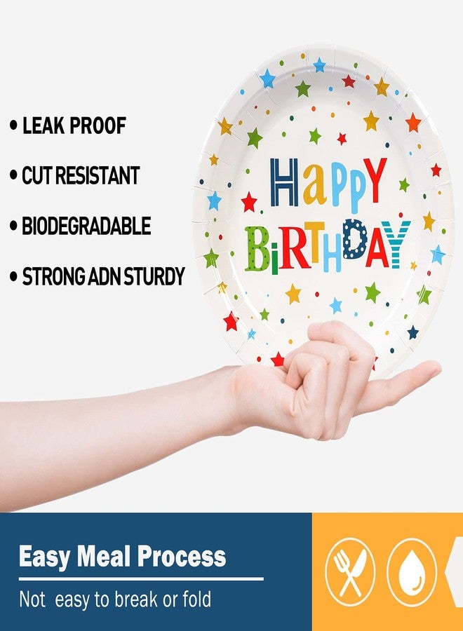 CENLBJ Happy Birthday Party Plates, 9inch-50pcs, Birthday Party Paper Plates, for Decorations - Image 3