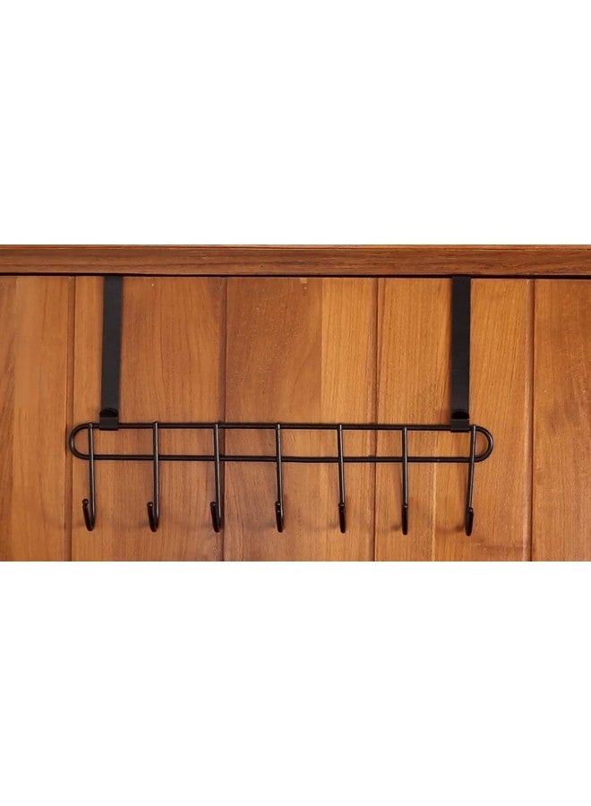Solitude Multi - Alloy Steel Functional Heavy Duty Stainless Steel Over The Door Hook Hanger Organizer, Wall Hook Rack, No Drilling Required (Black, Pack of 1) - Image 1