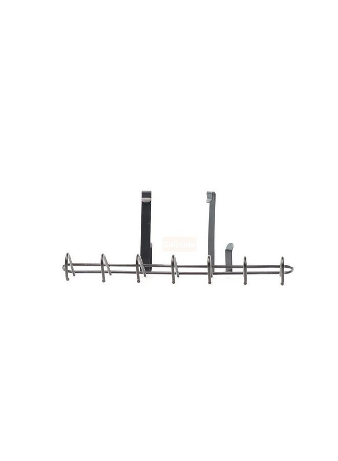 Solitude Multi - Alloy Steel Functional Heavy Duty Stainless Steel Over The Door Hook Hanger Organizer, Wall Hook Rack, No Drilling Required (Black, Pack of 1) - Image 5