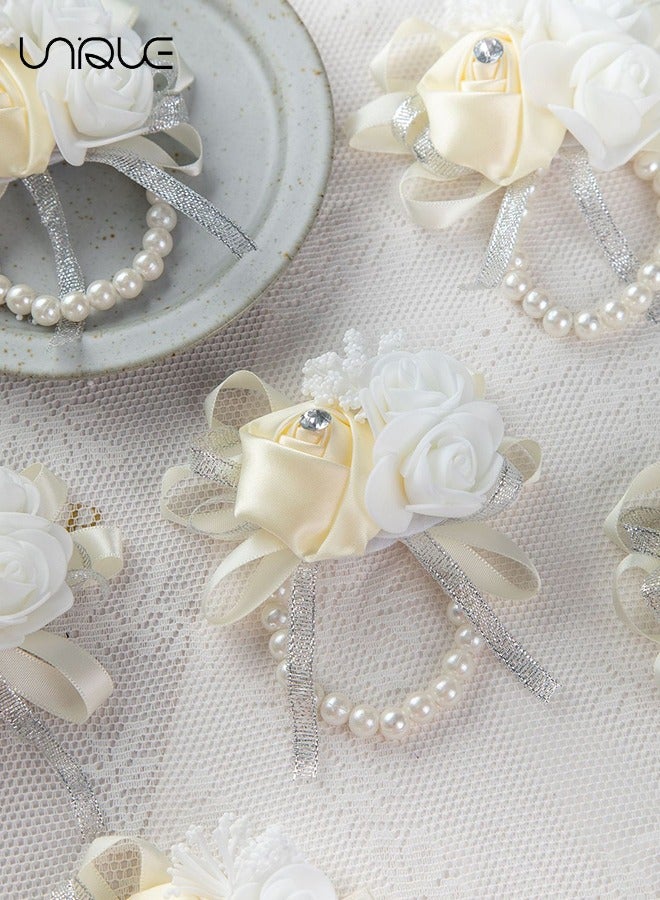 Unique 2 PCS Women's Wrist Corsage, Wedding Groomsmen and Bridesmaids Corsages, Rose Wristlet Band, Bracelet for Women Bride Bridesmaid  - Image 5