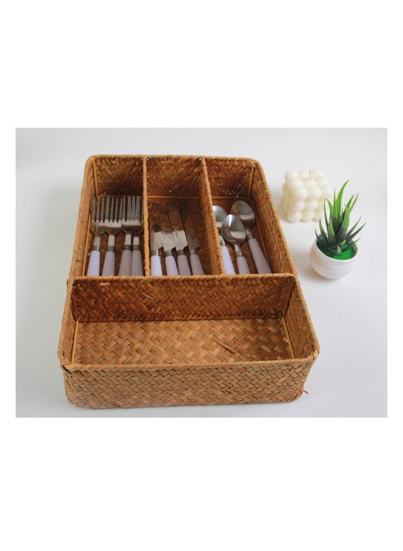 Straw basket organizer  - Image 3