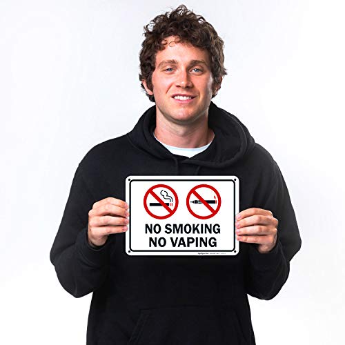 Sigo Signs No Smoking No Vaping Sign, (4 Pack) 10x7 Inches, Rust Free .040 Aluminum, Fade Resistant, Made in USA by Signs - Image 2
