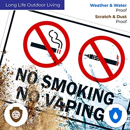 Sigo Signs No Smoking No Vaping Sign, (4 Pack) 10x7 Inches, Rust Free .040 Aluminum, Fade Resistant, Made in USA by Signs - Image 5