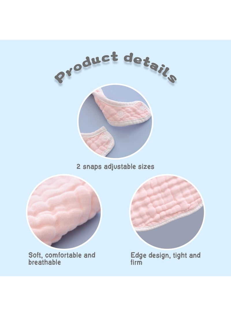 Mr. Penda 6 Pack Bibs Muslin, Baby Drool Bibs Lap shoulder Drool Cloths Adjustable Multi Use Scarf Bibs 8 Layer 100% Organic, Cotton With Super Absorbent Soft Drooling Bibs, Breathable for Boys Girls  - Image 3