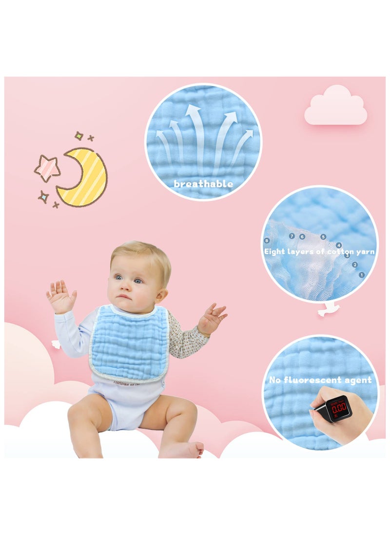 Mr. Penda 6 Pack Bibs Muslin, Baby Drool Bibs Lap shoulder Drool Cloths Adjustable Multi Use Scarf Bibs 8 Layer 100% Organic, Cotton With Super Absorbent Soft Drooling Bibs, Breathable for Boys Girls  - Image 4