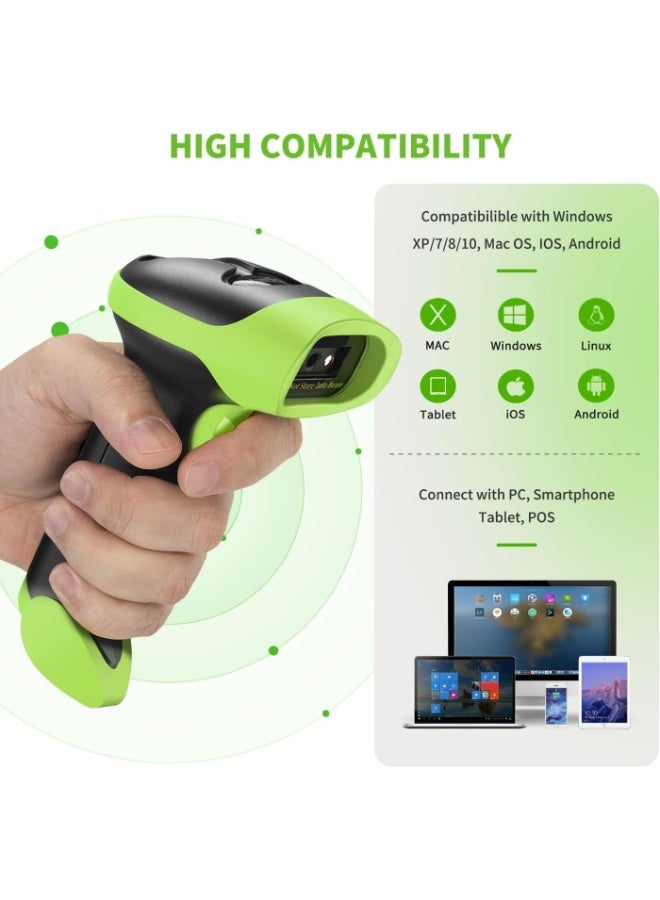 NETUM Wireless QR Barcode Scanner, 3 in 1 Automatic Bluetooth 1D 2D Barcode Reader USB Image Code Scanner for Store, Warehouse POS, Computer, Tablet, iPad, iPhone, Android - Image 5
