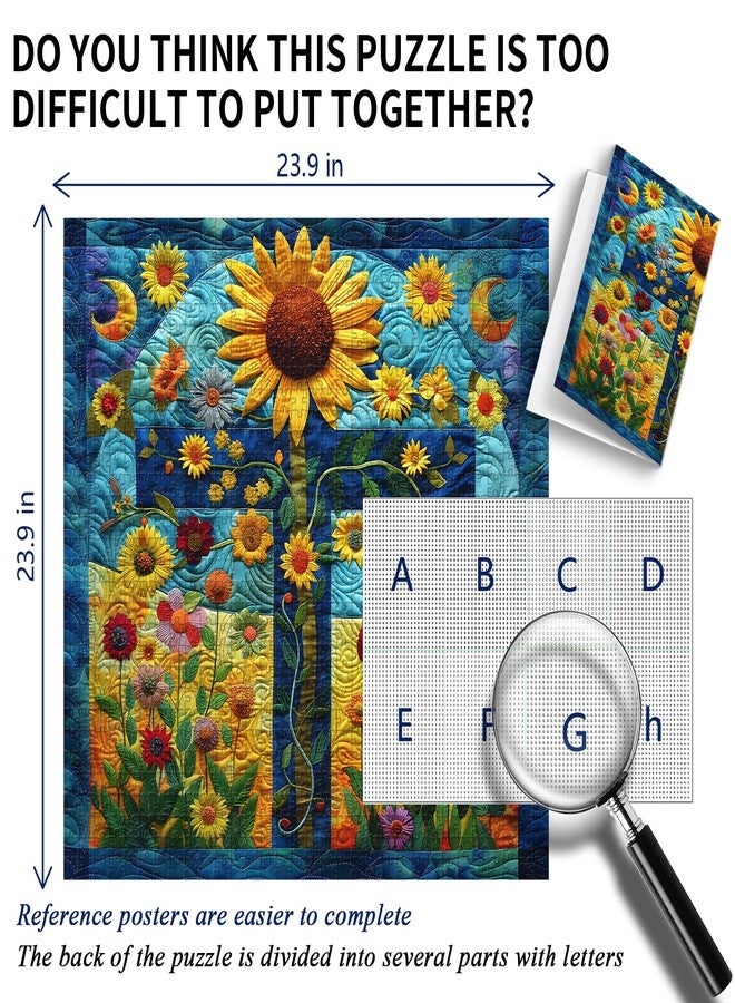 PICKFORU Cross Puzzles for Adults 1000 Pieces, Colorful Sunflower Puzzle Wildflower Patch, Challenging Christian Religious Theme as Wall Decor - Image 4