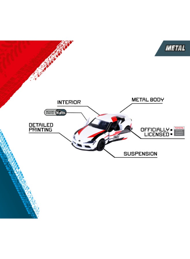 Majorette Japan Racer 5 Diecast Giftpack, 5 Officially Licensed Toyota Racing Cars, 1:64 Scale Metal Toy Vehicles with Freewheel and Suspension, 7.5 cm, Ages 3+ - Image 5
