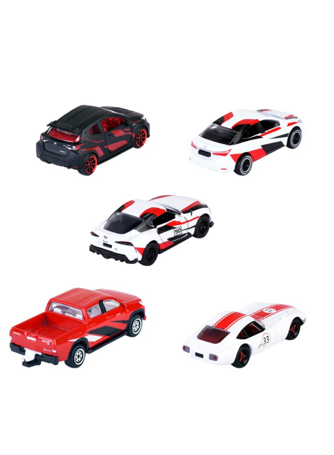 Majorette Japan Racer 5 Diecast Giftpack, 5 Officially Licensed Toyota Racing Cars, 1:64 Scale Metal Toy Vehicles with Freewheel and Suspension, 7.5 cm, Ages 3+ - Image 4