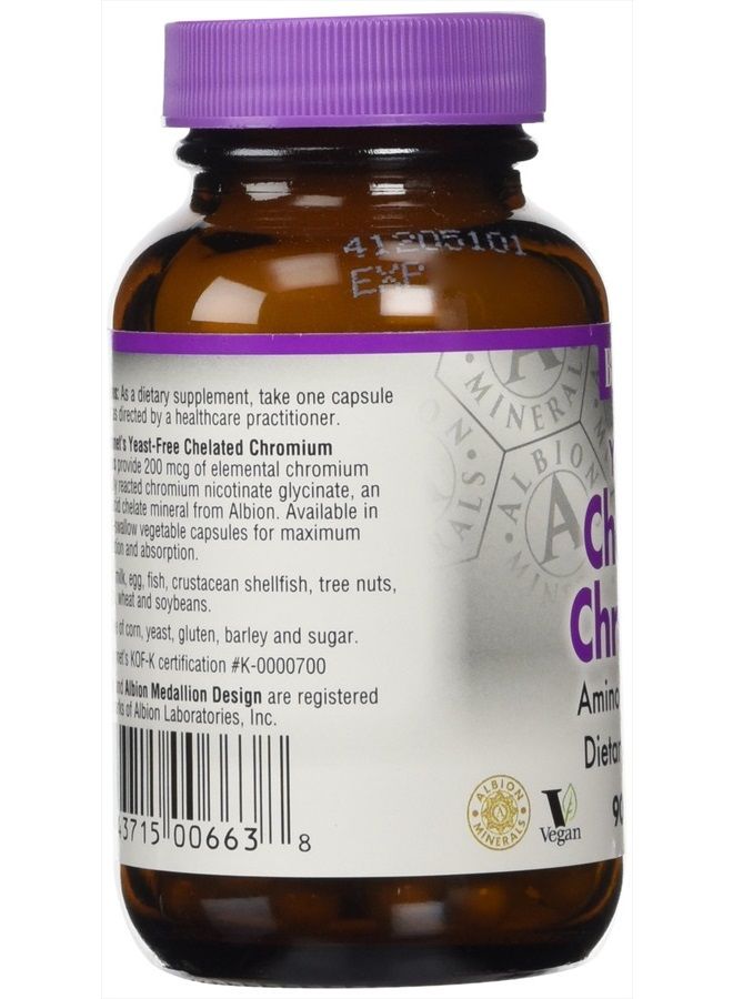BlueBonnet Albion Yeast-Free Chelated Chromium Vegetarian Capsules, 200 mcg, 90 Count - Image 4