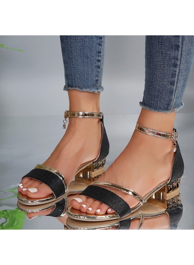New Mid-heel Women's Shoes  Spring Sandals For Women, Light Luxury And High-end Feel, Southeast Asian Large Size Women's Shoes