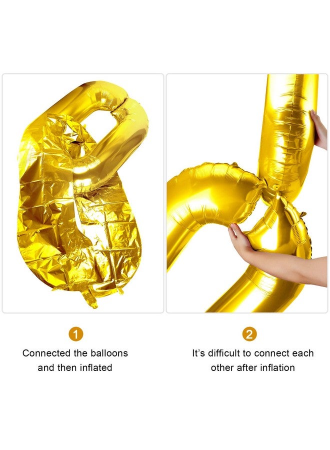 Gejoy 24 Pieces Chain Balloons 16 Inch Foil 90s Balloons Hip Hop Party Decorations Jumbo Chain Link for 80s 90s Hip Hop Retro Theme Birthdays Graduations Weddings Arch Supplies(Gold) - Image 3