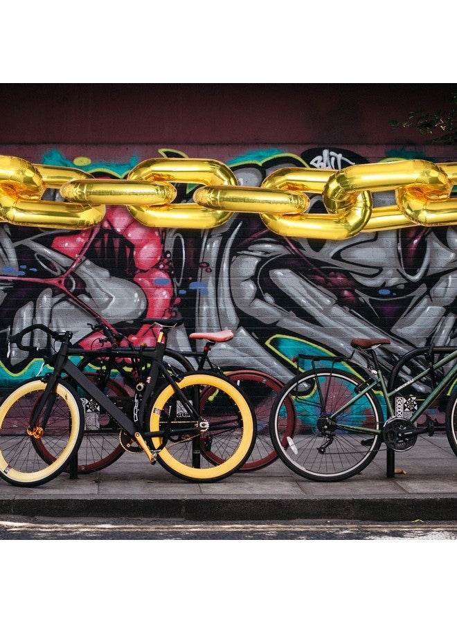 Gejoy 24 Pieces Chain Balloons 16 Inch Foil 90s Balloons Hip Hop Party Decorations Jumbo Chain Link for 80s 90s Hip Hop Retro Theme Birthdays Graduations Weddings Arch Supplies(Gold) - Image 5