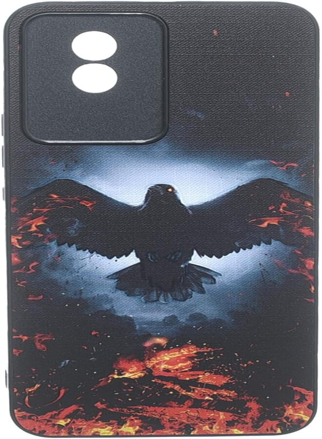 Boter. Plastic 3D Shockproof Back Case Designed With Raised Edge To Protect Camera lens Fantasy Printed Suitable For VIVO Y02 - Multi Color