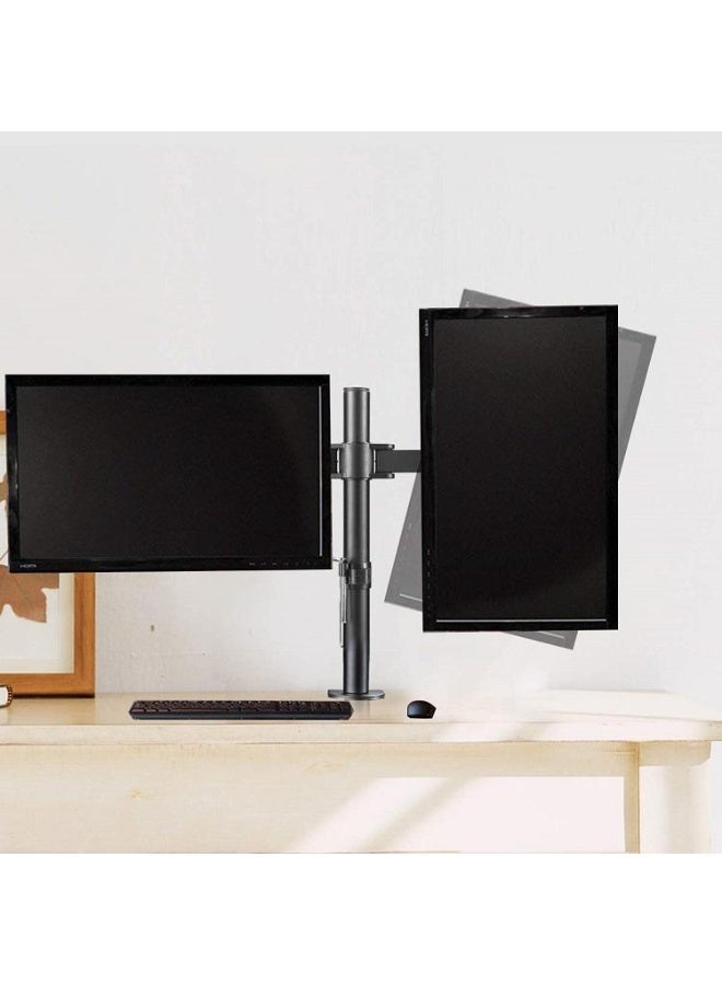 M.A&F's Dual Monitor Desk Mount, Max 32 Inch up to 17.6lbs, Fully Adjustable Dual Monitor Arm for 2 LCD Screens, Dual Monitor Stand with C-Clamp and Grommet Base - Image 4