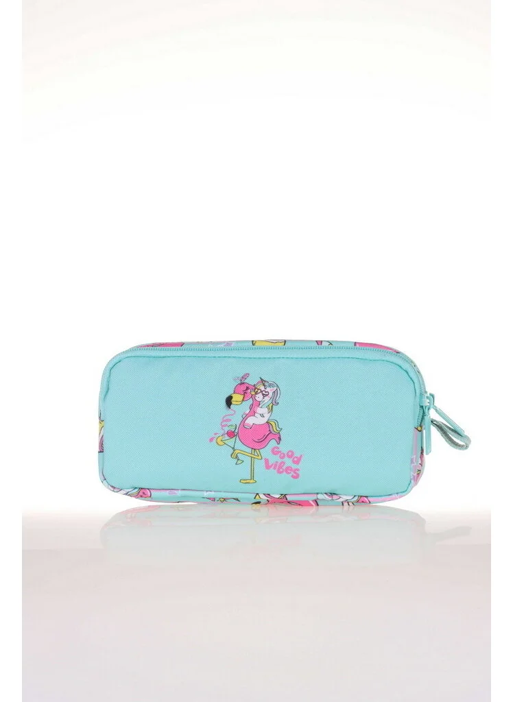 KAUKKO Kids & Love Unicorn Patent Leather Sequin Pencil Case 24X15X15 (L8068)