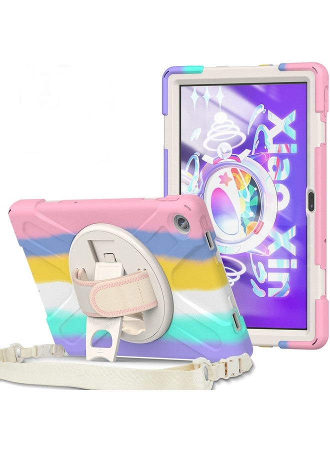 ProElite ProElite Rugged 3 Layer Armor case Cover for Lenovo Tab M10 FHD Plus 3rd Gen 10.6 inch with Hand Grip and Rotating Kickstand with Shoulder Strap (Will Not Fit M10 5G Model), Rianbow - Image 1