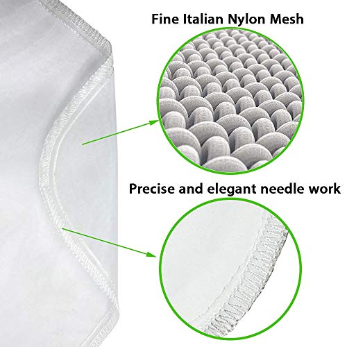 Carrollar Nut Milk Bag, Pro Quality Multiple Usage Reusable Food Strainer, Cold Brew Coffee Bag Cheese Cloth, Ultra Fine Nylon Mesh Food Grade for Milk, Juice, Coffee, Tea, 12"x12" (2 pack) - Image 3