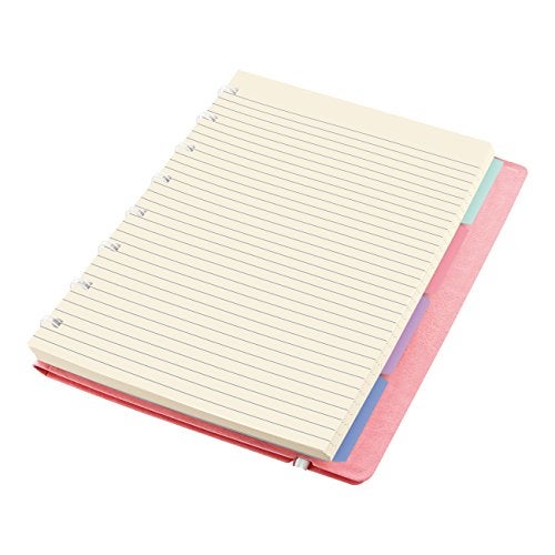 FILOFAX دفتر فيلوفاكس القابل لإعادة التعبئة بألوان الباستيل، A5 (8.25" × 5") وردي - 112 صفحة كريمية قابلة للتحريك - فهرس، جيب وعلامة صفحة (B115053U) - Image 3