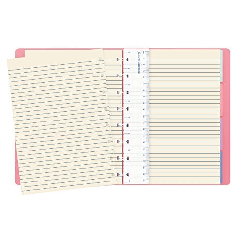 FILOFAX دفتر فيلوفاكس القابل لإعادة التعبئة بألوان الباستيل، A5 (8.25" × 5") وردي - 112 صفحة كريمية قابلة للتحريك - فهرس، جيب وعلامة صفحة (B115053U) - Image 2