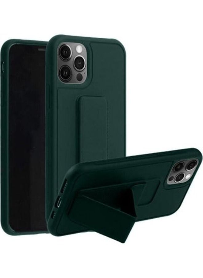ACLIX iPhone 14 Pro Max Case with Hand Grip Foldable Magnetic Kickstand Wrist Strap Finger Grip Cover 6.7 inch Dark Green - Image 3