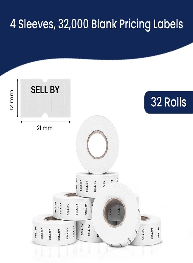 Perco 1 Line Sell by Labels - 32,000 "SELL BY" Labels for Perco Lite, X, Plus and Pro 1 Line Date Guns - 32 rolls, 4 Sleeves - Made in USA - Image 3
