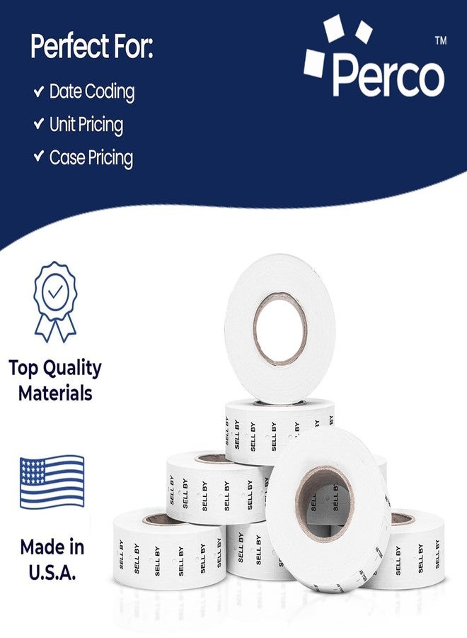 Perco 1 Line Sell by Labels - 32,000 "SELL BY" Labels for Perco Lite, X, Plus and Pro 1 Line Date Guns - 32 rolls, 4 Sleeves - Made in USA - Image 4