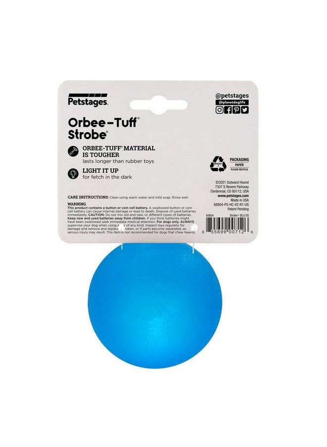 بيتستاجيز لعبة مضغ الكلاب Orbee-Strobe Ball Treat Dispensing، مصنوعة من مادة TPE المتينة الخالية من مادة BPA والرصاص والفثالات للمطاردة والاسترجاع والتدريب ((أزرق (3 بوصات))) - Image 4