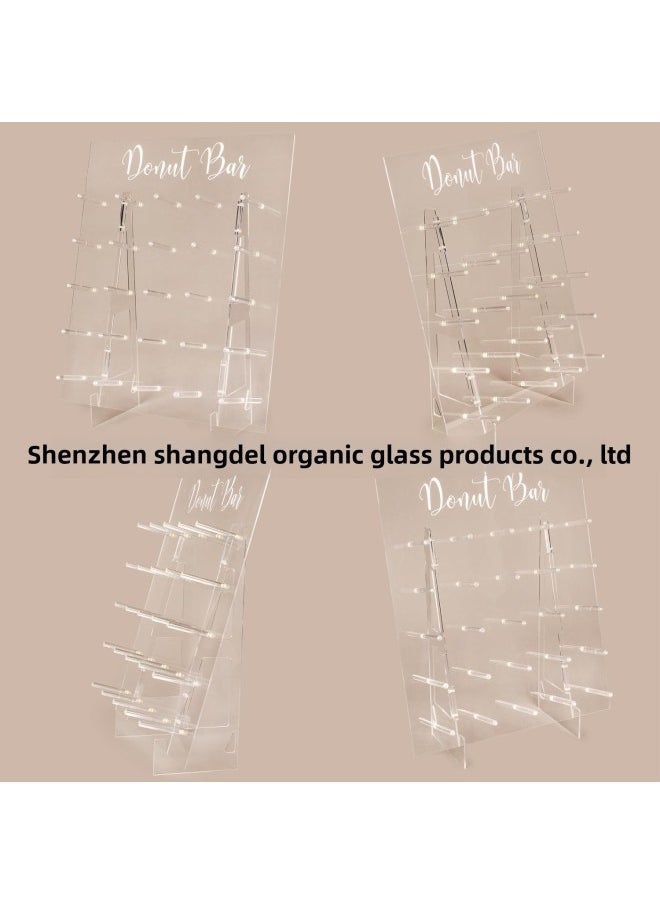 Generic - Hot Donut Wall Display Stand-acrylic Donut Stand Can Hold 50 Donuts-Specifications:Square-Size:55.9*20*66cm 3mm+5mm - Image 1