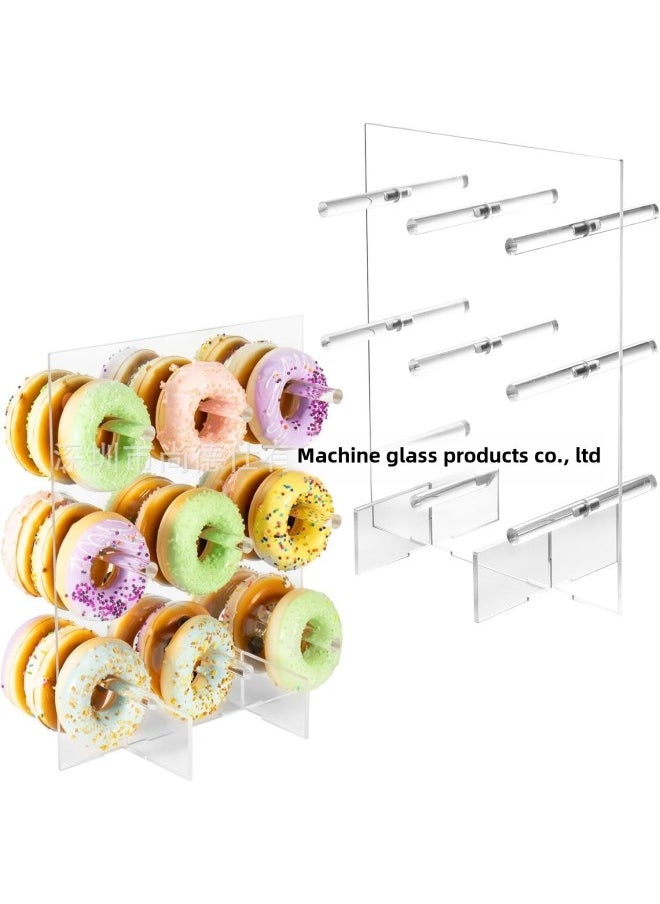 Generic - Hot Donut Wall Display Stand-acrylic Donut Stand Can Hold 50 Donuts-Specifications:Square-Size:55.9*20*66cm 3mm+5mm - Image 1