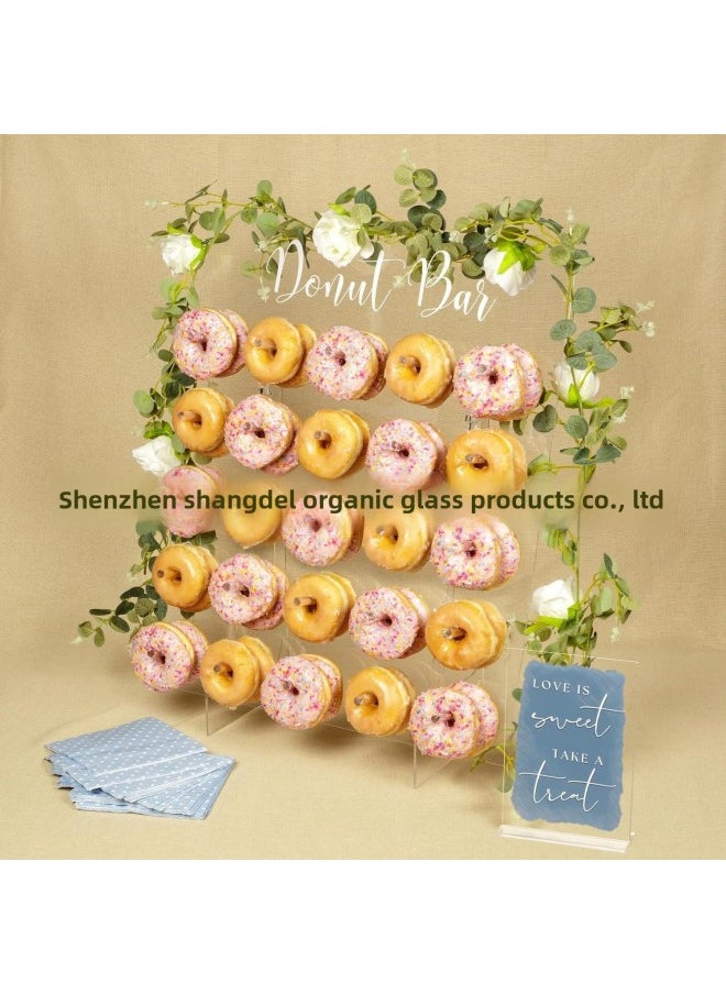Generic - Hot Donut Wall Display Stand-acrylic Donut Stand Can Hold 50 Donuts-Specifications:Square-Size:55.9*20*66cm 3mm+5mm - Image 1