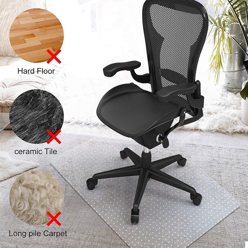 Azadx Carpet Floor Chair Mat for Low, Standard and No Pile Carpeted Floors - Plastic Desk Chair Mat for Easy Rolling - Durable Carpet Protector (30 x 48'' Rectangle) - Image 3