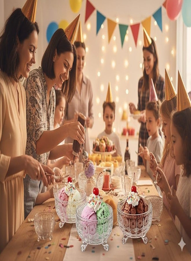 Rathey Sun-Cut Pattern Sweets Serving Bowls, 3 Inch, Set of 6, Heavy-Duty Small Dessert Dishes for Single-Serve Ice Cream Scoops, Dry Fruits, Pudding, Nuts, and Wedding/Bridal Showers - Image 4