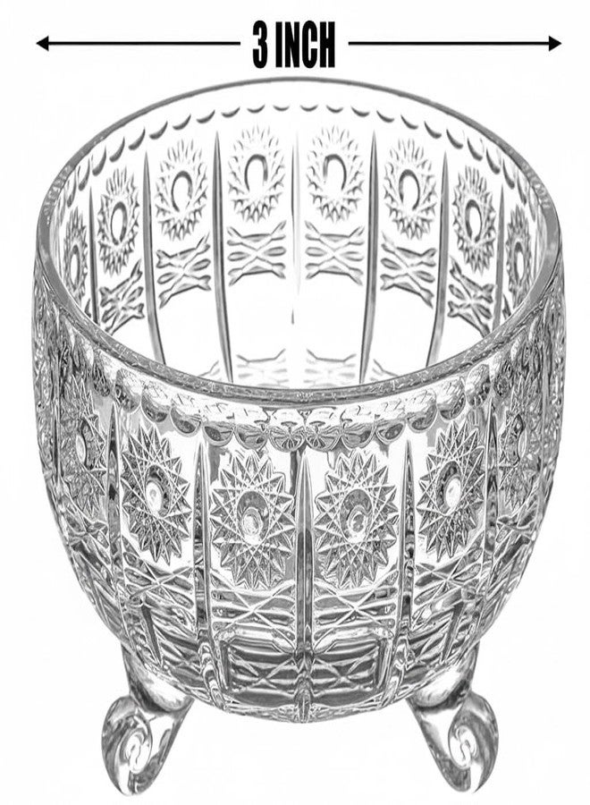 Rathey Sun-Cut Pattern Sweets Serving Bowls, 3 Inch, Set of 6, Heavy-Duty Small Dessert Dishes for Single-Serve Ice Cream Scoops, Dry Fruits, Pudding, Nuts, and Wedding/Bridal Showers - Image 2