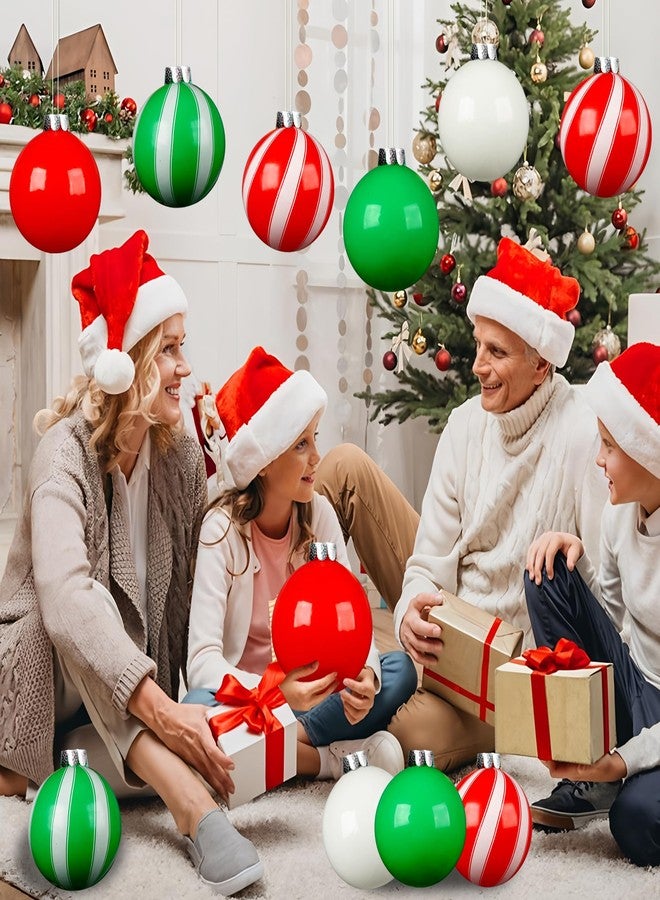 Augisteen ١٥ كرة نفخ عملاقة لعيد الميلاد، مقاس ٩ بوصات، زينة خارجية قابلة للنفخ، كرات حمراء وخضراء من مادة PVC، زينة عيد الميلاد للحديقة أو الباب الأمامي في موسم الأعياد - Image 5