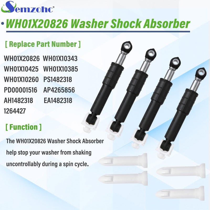 Semzohc Wh01X20826 Washer Shock Absorber Kit Fit For Ge Washer Damper Shock Replaces Wh01X10343 Ap4265856 Wh01X10385 Wh01X10425 Ah1482318 Ea1482318 Wh01X10260 Ps1482318 - With 4 Shocks And 4 Pins - Image 4