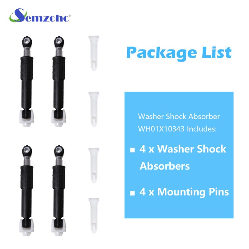 Semzohc Wh01X20826 Washer Shock Absorber Kit Fit For Ge Washer Damper Shock Replaces Wh01X10343 Ap4265856 Wh01X10385 Wh01X10425 Ah1482318 Ea1482318 Wh01X10260 Ps1482318 - With 4 Shocks And 4 Pins - Image 2