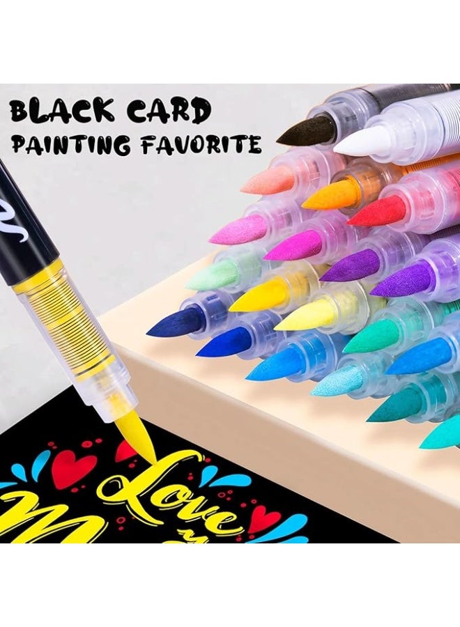 عام 60 ألوان الاكريليك الطلاء أقلام لينة فرشاة تلميح الاكريليك علامات التجفيف السريع مقاوم للماء الاكريليك الطلاء علامات ل قماش الخشب السيراميك حجر و لتقوم بها بنفسك الفن صياغة - Image 4