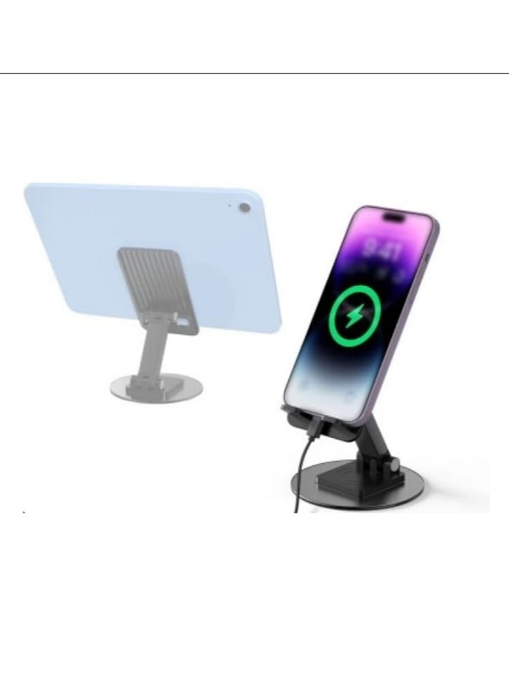 general Folding 360-Degree Rotatable Lifting Desktop Holder – Sturdy Aluminum Alloy Stand, Adjustable Height  Angle, Portable  Lightweight for Laptop, Tablet, Smartphone, and More - Image 2